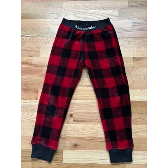 Abercrombie Kids Red Buffalo Check Fleece PJ Set (Size 7/8) - Picture 4 of 6